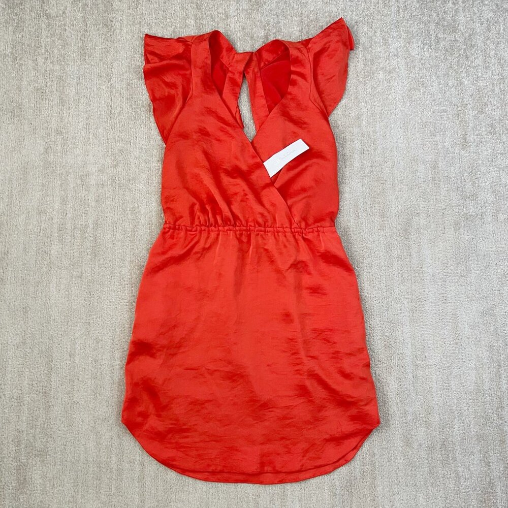 NWT BCBGeneration Ruffle Strap Faux Wrap Surplice Dress With Pockets M